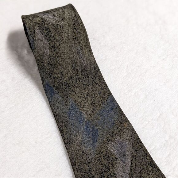 Vintage Men's "Krizia Uomo" Neutral Grey Understated Silk Tie Made in Italy - Picture 3 of 13